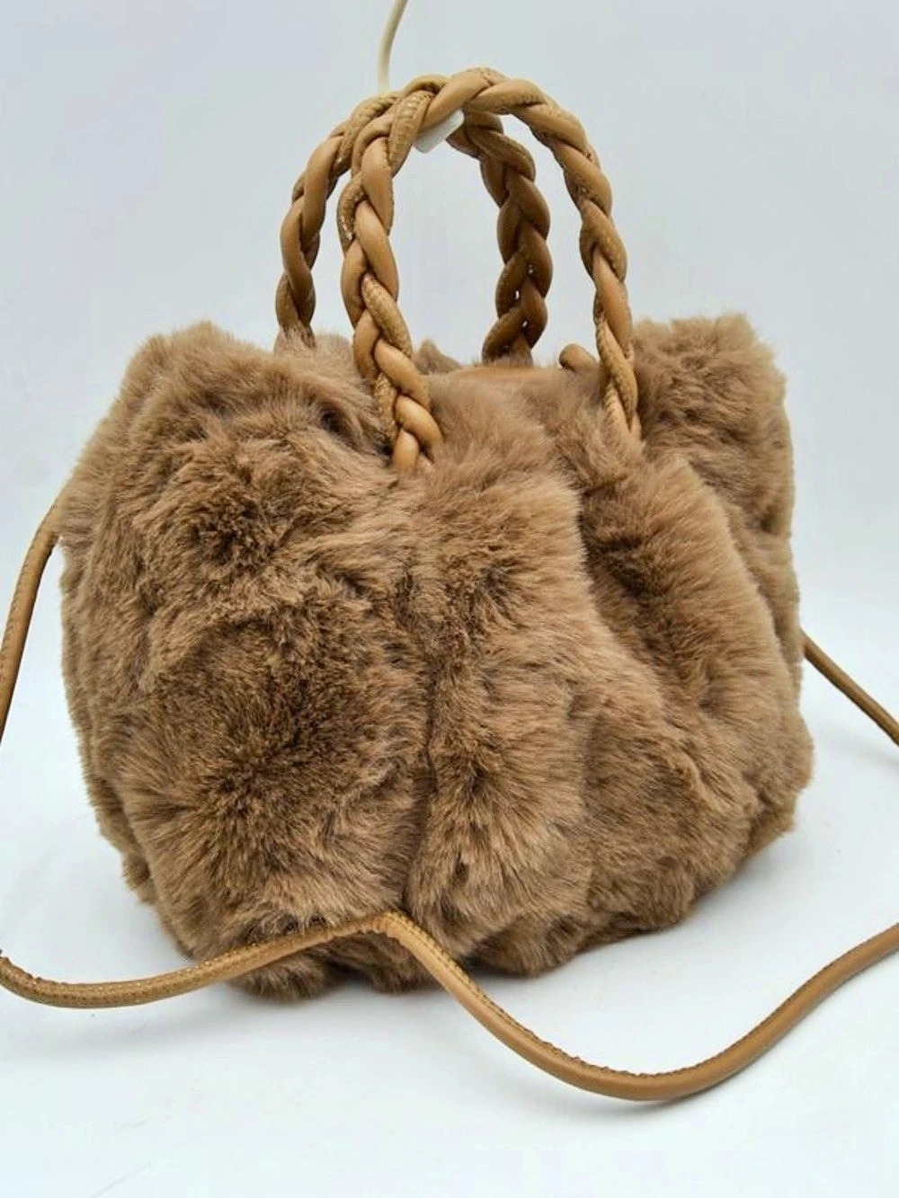 Faux Fur Shoulder Bag in Brown, ONLY 1 IN STOCK